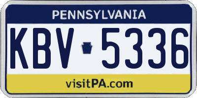 PA license plate KBV5336