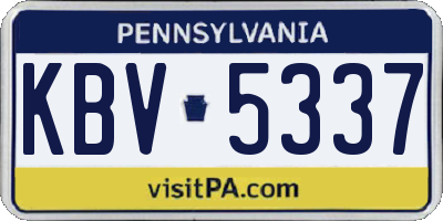 PA license plate KBV5337