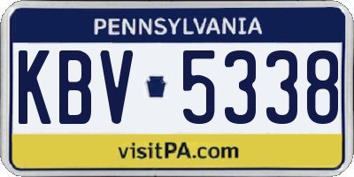 PA license plate KBV5338