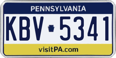 PA license plate KBV5341