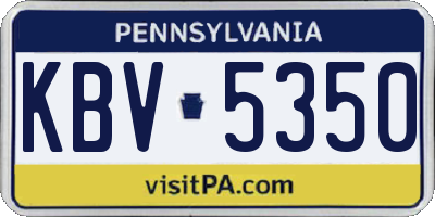 PA license plate KBV5350