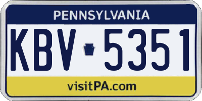 PA license plate KBV5351