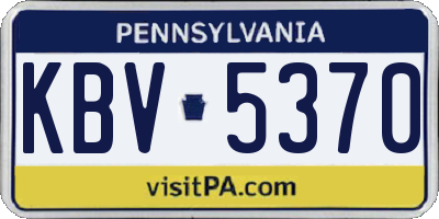 PA license plate KBV5370