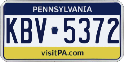 PA license plate KBV5372