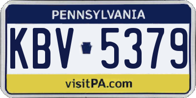 PA license plate KBV5379