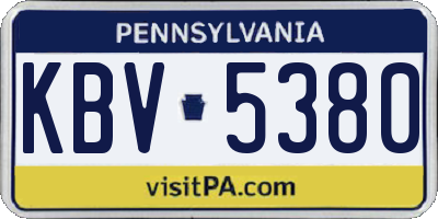 PA license plate KBV5380