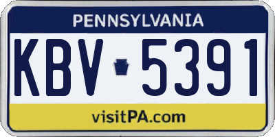 PA license plate KBV5391