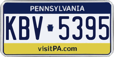 PA license plate KBV5395