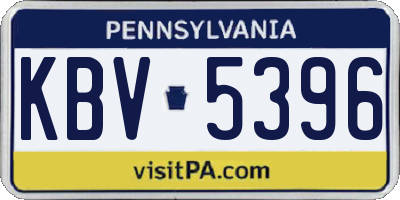 PA license plate KBV5396