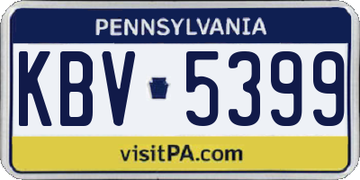 PA license plate KBV5399