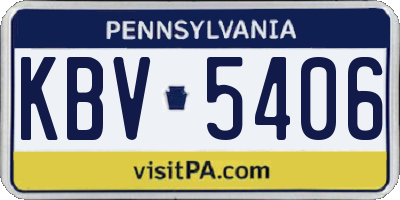 PA license plate KBV5406