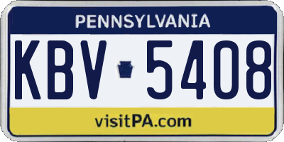PA license plate KBV5408