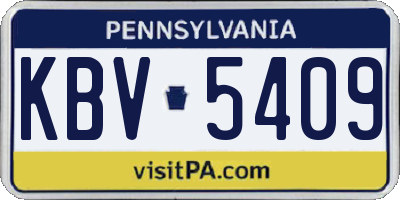 PA license plate KBV5409