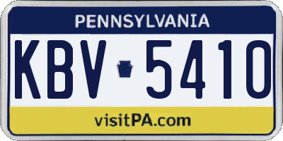 PA license plate KBV5410