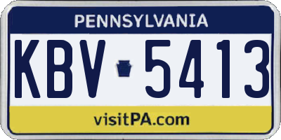PA license plate KBV5413
