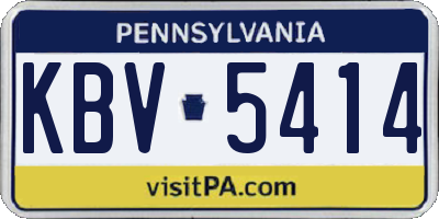 PA license plate KBV5414