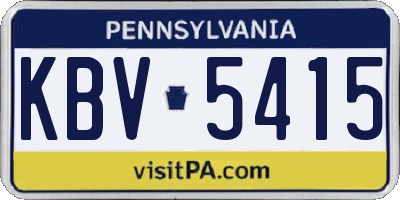 PA license plate KBV5415