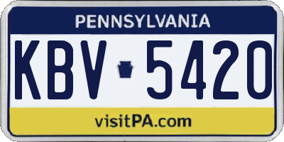 PA license plate KBV5420