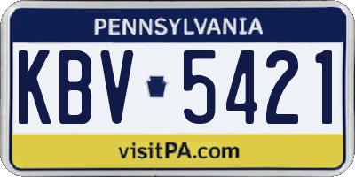 PA license plate KBV5421