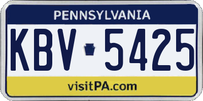 PA license plate KBV5425