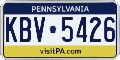 PA license plate KBV5426