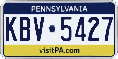 PA license plate KBV5427