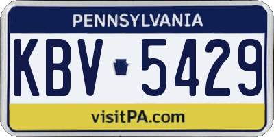 PA license plate KBV5429