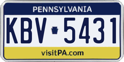 PA license plate KBV5431