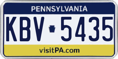 PA license plate KBV5435