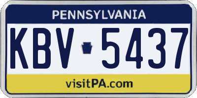 PA license plate KBV5437