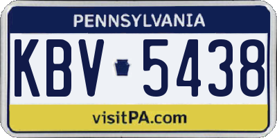 PA license plate KBV5438