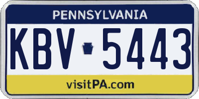 PA license plate KBV5443