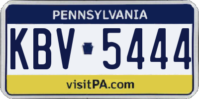 PA license plate KBV5444