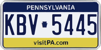 PA license plate KBV5445