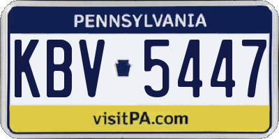 PA license plate KBV5447
