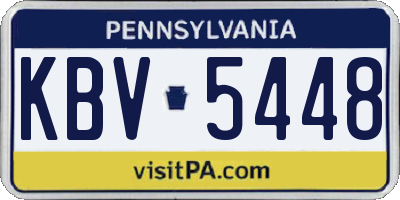 PA license plate KBV5448