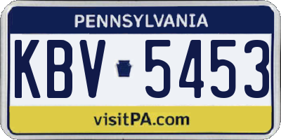 PA license plate KBV5453