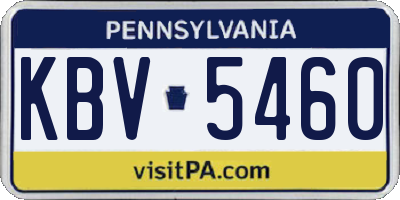 PA license plate KBV5460