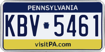 PA license plate KBV5461