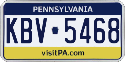 PA license plate KBV5468