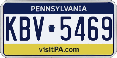 PA license plate KBV5469