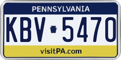 PA license plate KBV5470
