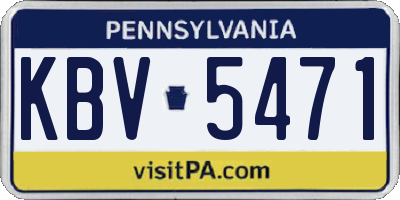 PA license plate KBV5471