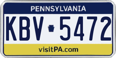 PA license plate KBV5472