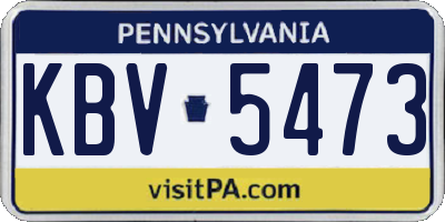 PA license plate KBV5473