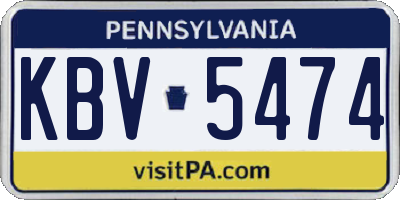PA license plate KBV5474