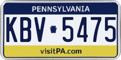 PA license plate KBV5475
