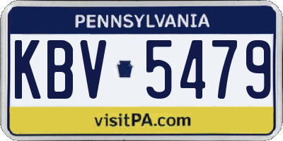 PA license plate KBV5479