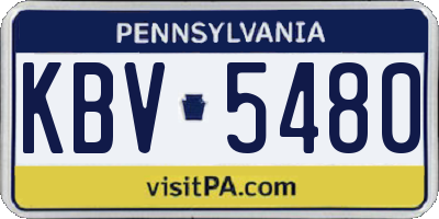 PA license plate KBV5480