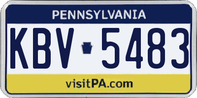 PA license plate KBV5483